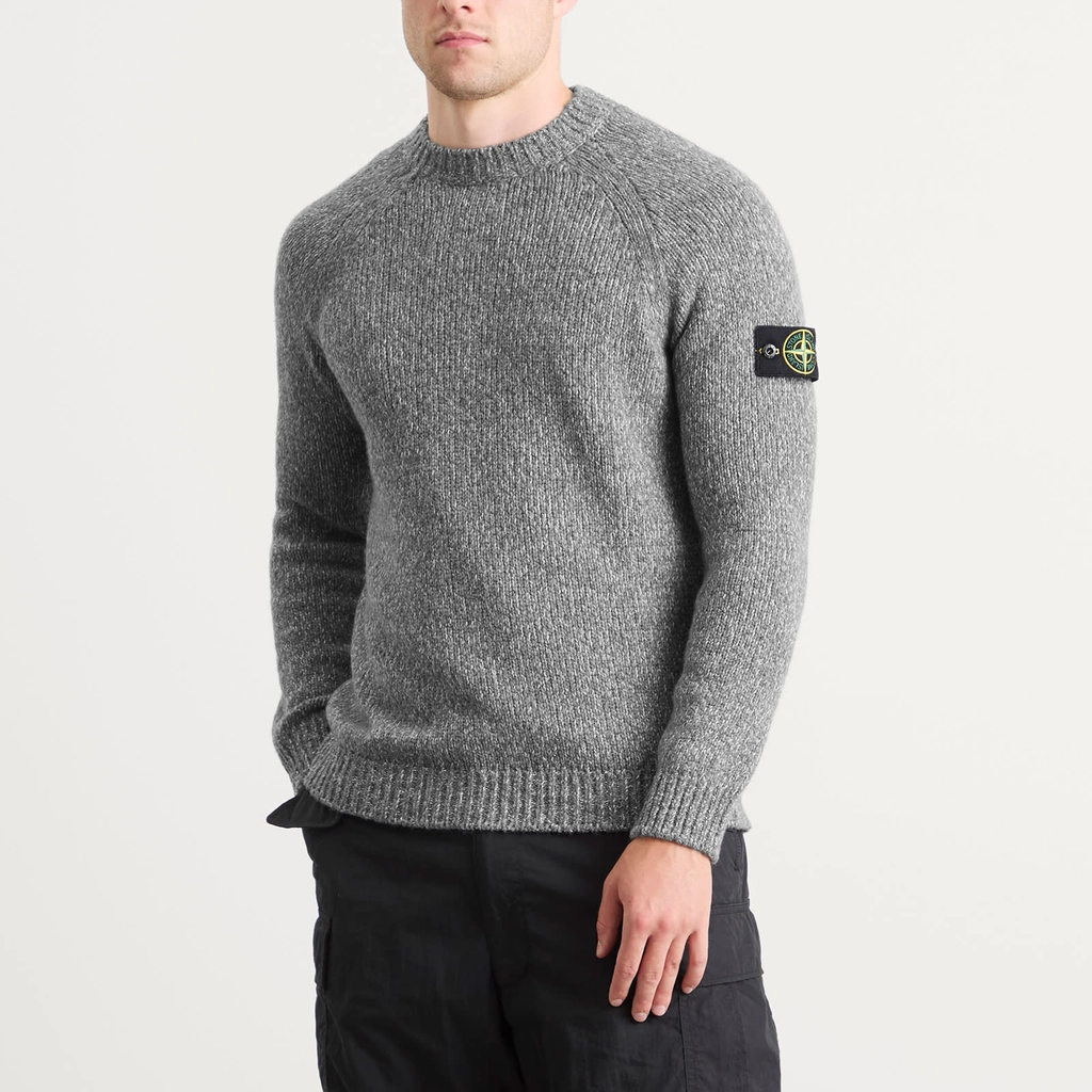 Stone Island Men's Mouline Wool Jumper Grey